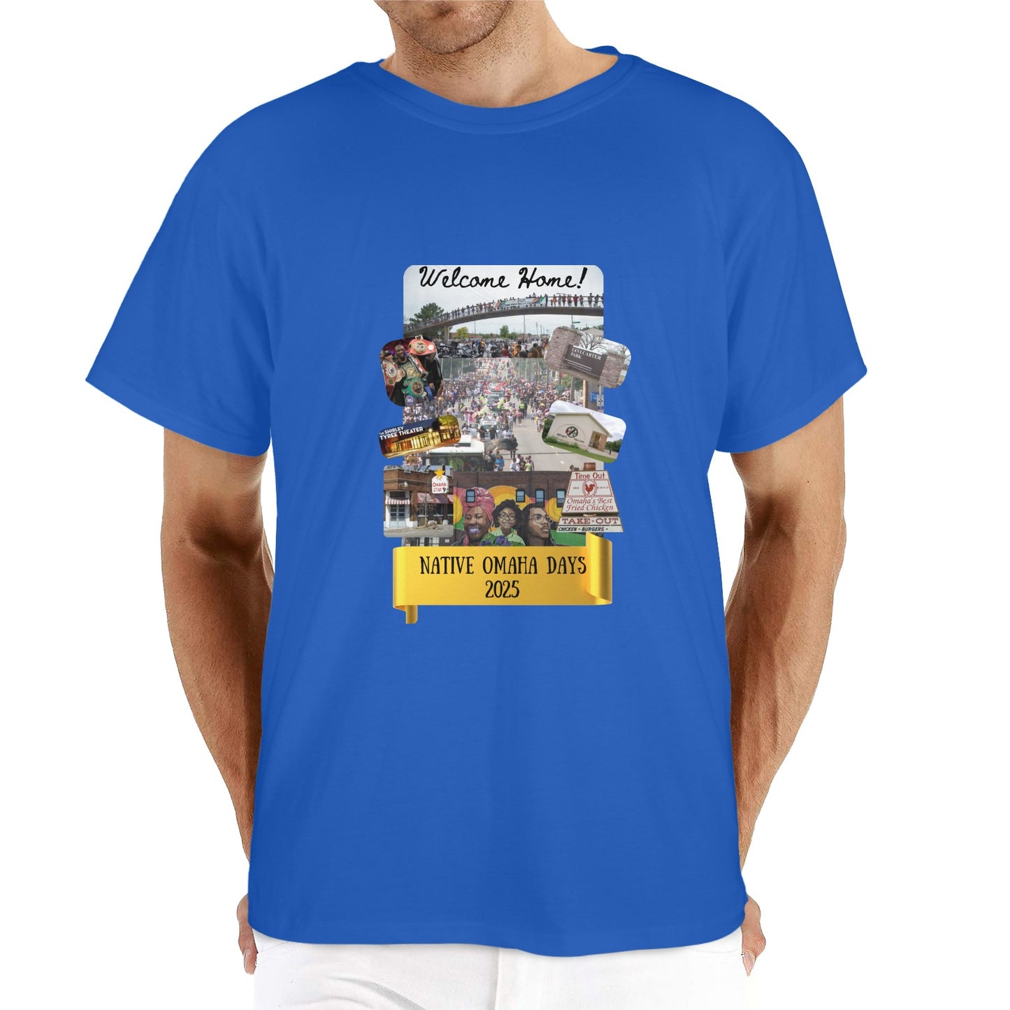 BLUE Native Omaha Days 2025 Unisex Heavy Cotton T-Shirt (One Side Printing)
