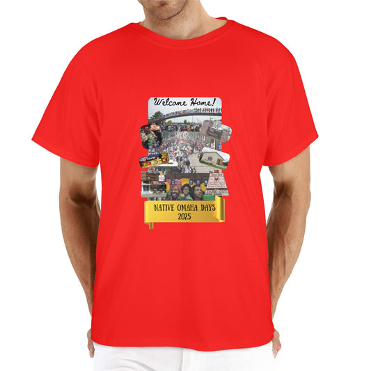 RED Native Omaha Days 2025 Unisex Heavy Cotton T-Shirt (One Side Printing)