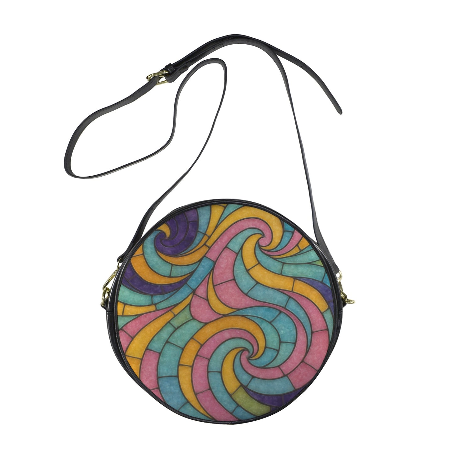 Pastel Mosaic Round Sling Bag-Lg