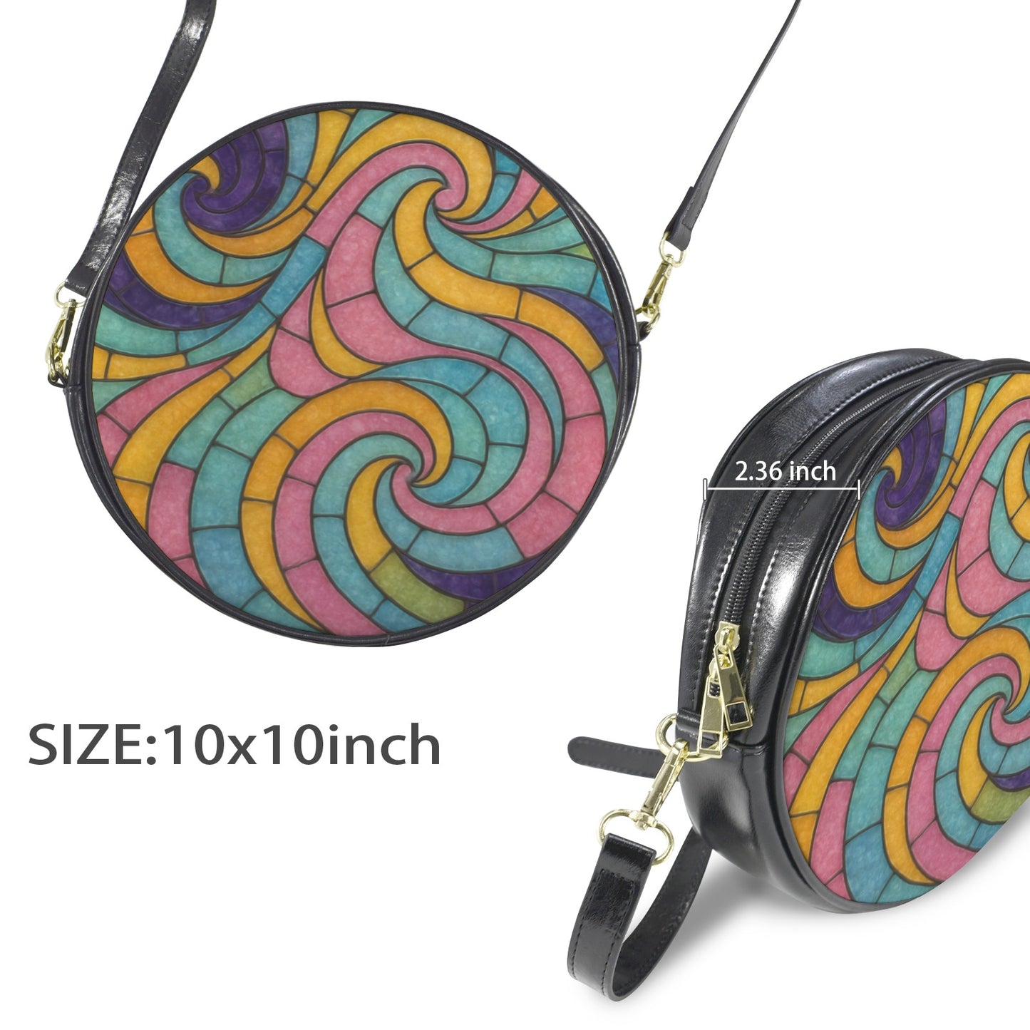 Pastel Mosaic Round Sling Bag-Lg