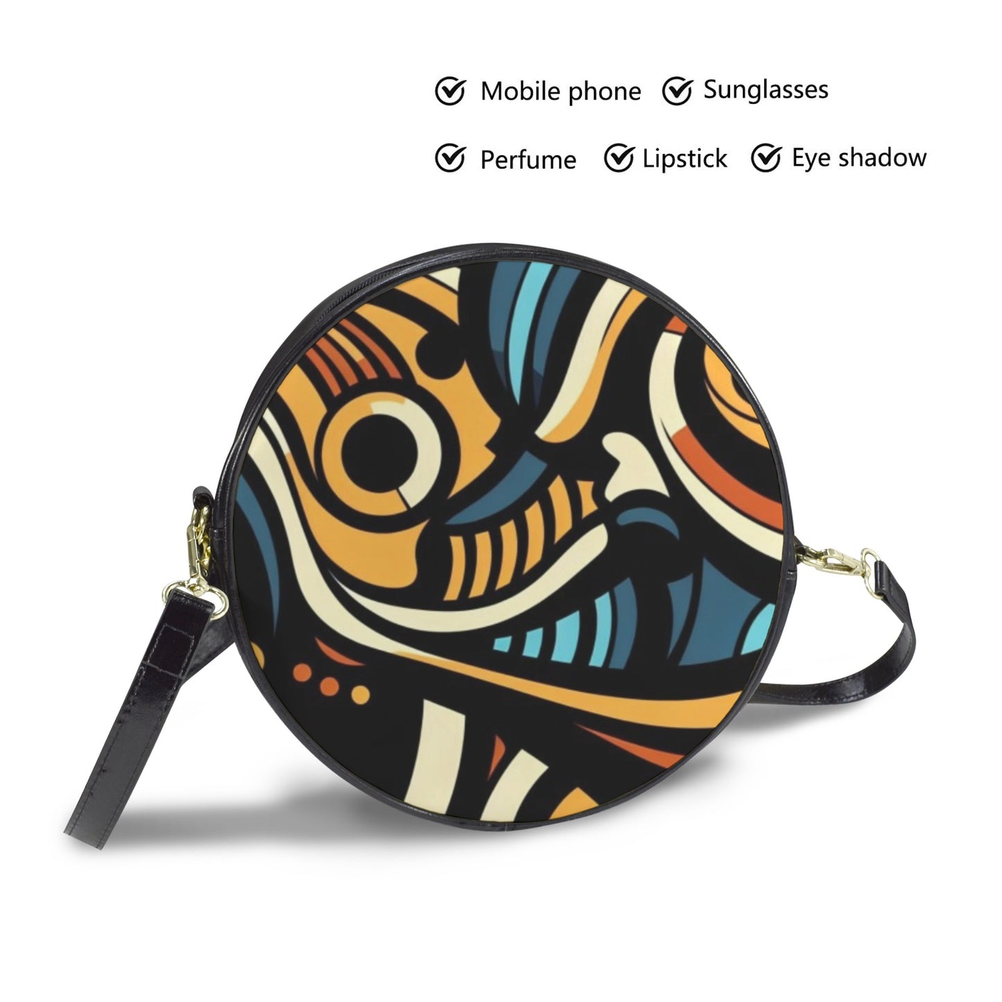 "Horizon Waves" Round Sling Bag-Lg