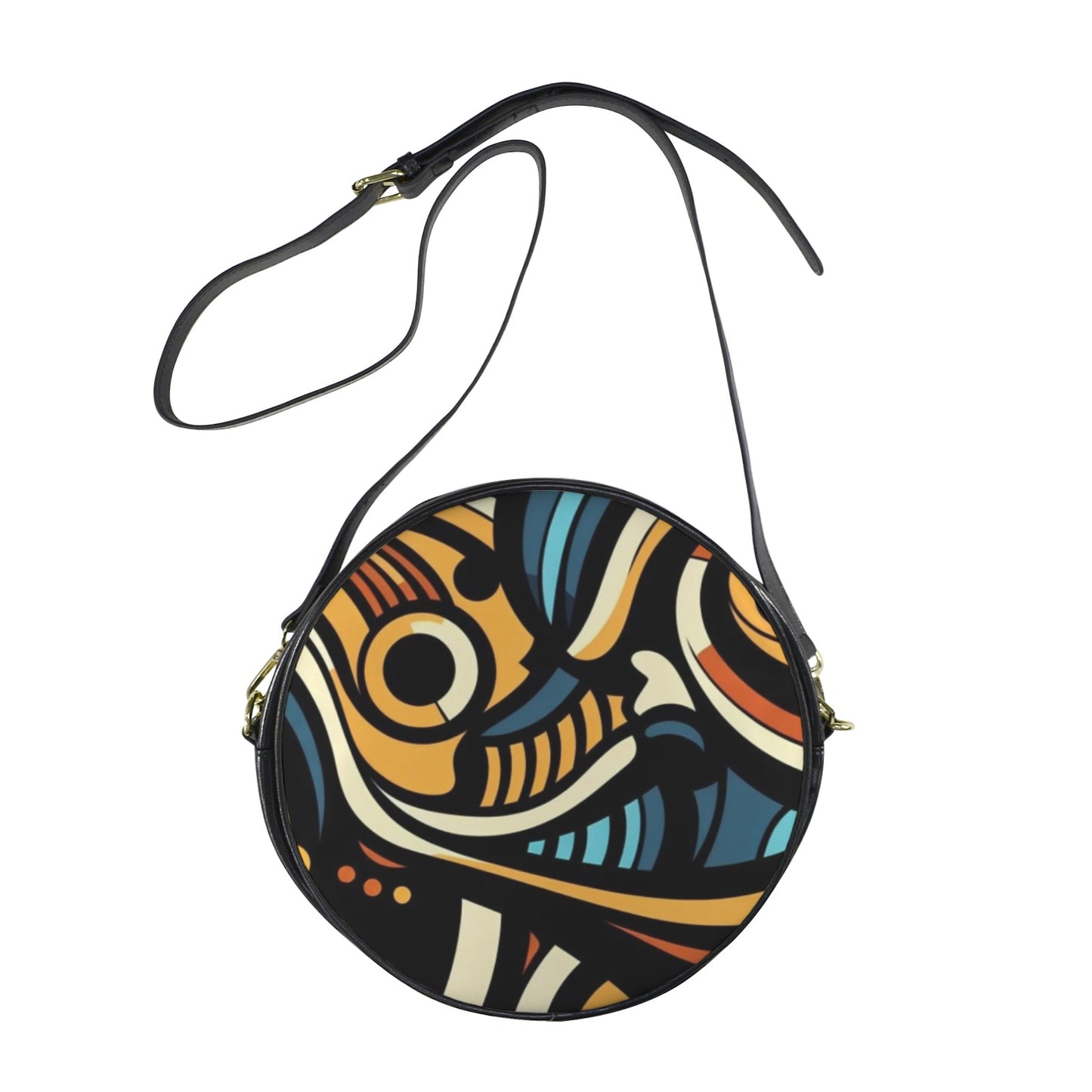 "Horizon Waves" Round Sling Bag-Lg